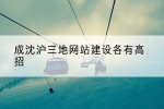 成沈沪三地网站建设各有高招
