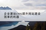 企业建站cms提升网站建设效率的利器