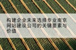 构建企业未来选择专业南京网站建设公司的关键要素与价值