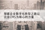 探索企业数字化转型之路以企业CMS为核心的力量