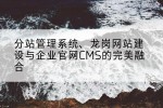 分站管理系统、龙岗网站建设与企业官网CMS的完美融合