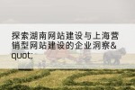 探索湖南网站建设与上海营销型网站建设的企业洞察"