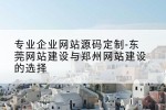 专业企业网站源码定制-东莞网站建设与郑州网站建设的选择