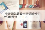 宁波网站建设与开源企业CMS的探讨
