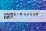 网站建设开发-南京与淄博的选择