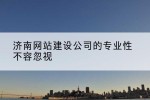 济南网站建设公司的专业性不容忽视