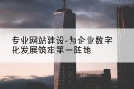 专业网站建设-为企业数字化发展筑牢第一阵地