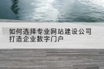 如何选择专业网站建设公司打造企业数字门户